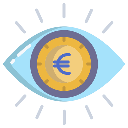 Eye money euro sight icon