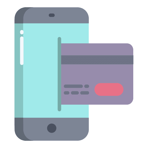 Mobile payment business and finance debit card credit card icon