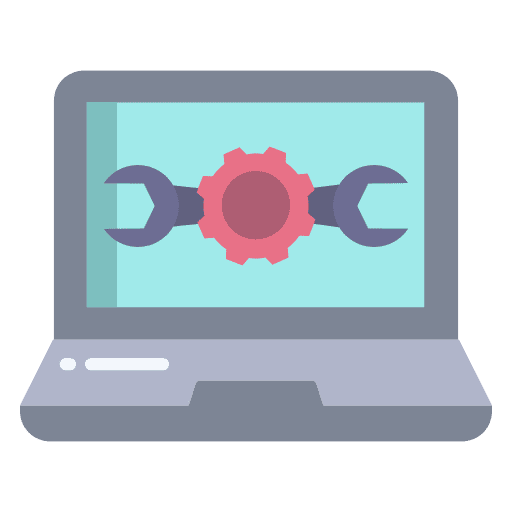 Service laptop browser maintenance icon