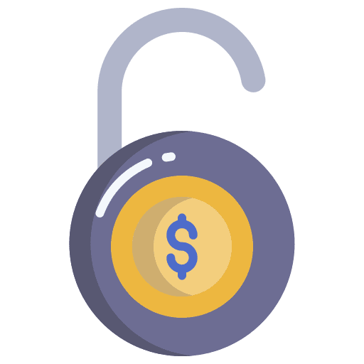 Unlock protection currency security icon