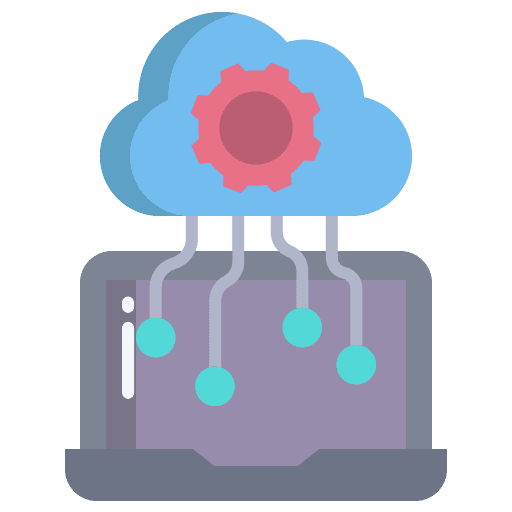 Cloud computing software as service network settings icon