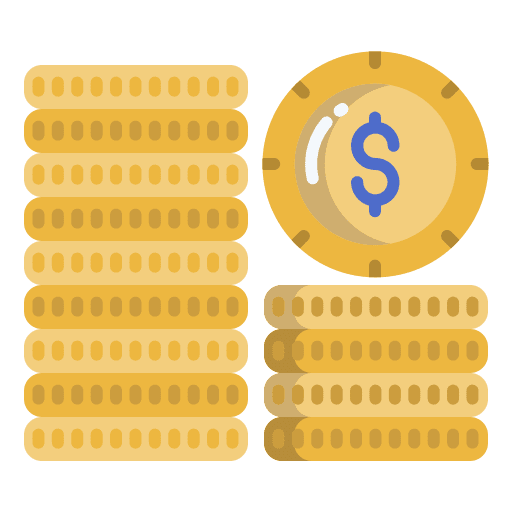 Coins stack business cash icon