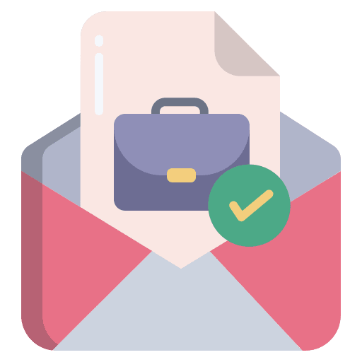 Email job interview business and finance email icon