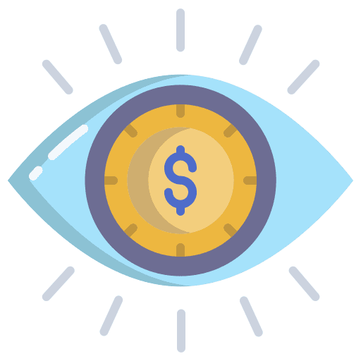 Eye business and finance dollar eye icon