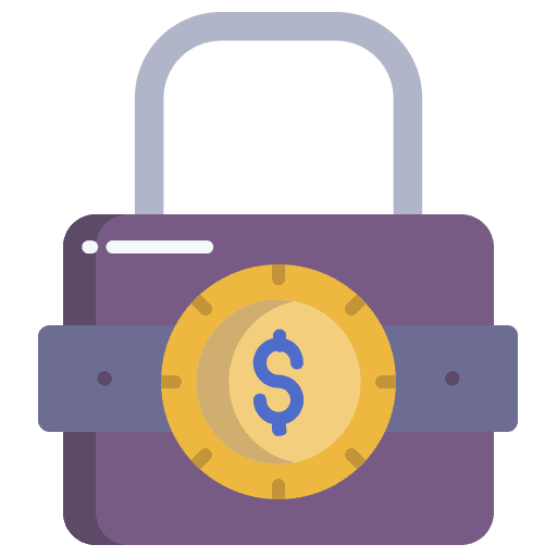 Lock bank confidentiality lock icon