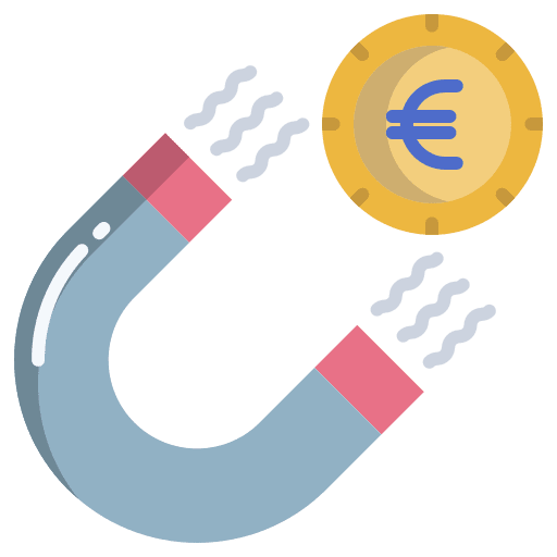 Magnet money marketing attract icon