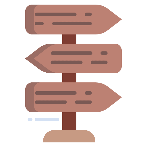 Panel signaling directional orientation icon