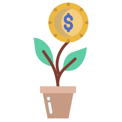 Plant money business and finance dollar icon