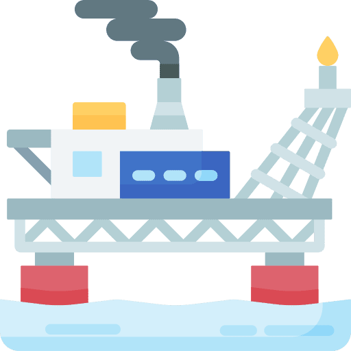 Oil platform offshore power plant fuel icon Oil platform offshore power plant fuel icon