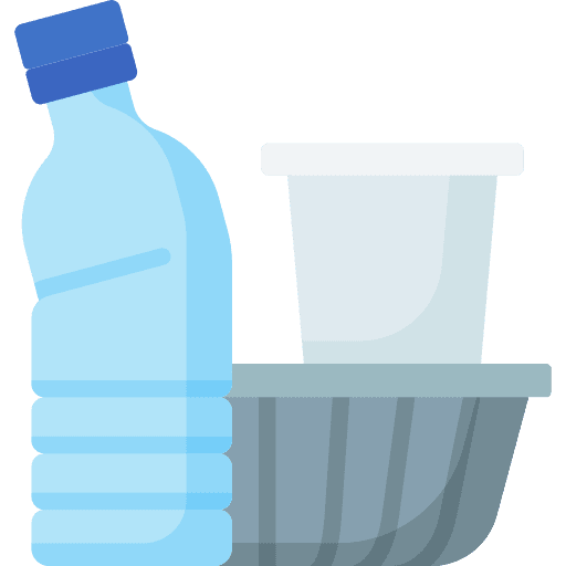 Plastic water bottle water waste icon