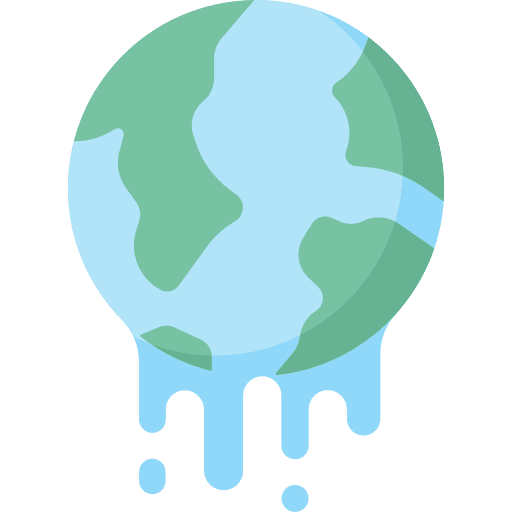 Global warming pollution heat melting icon Global warming pollution heat melting icon