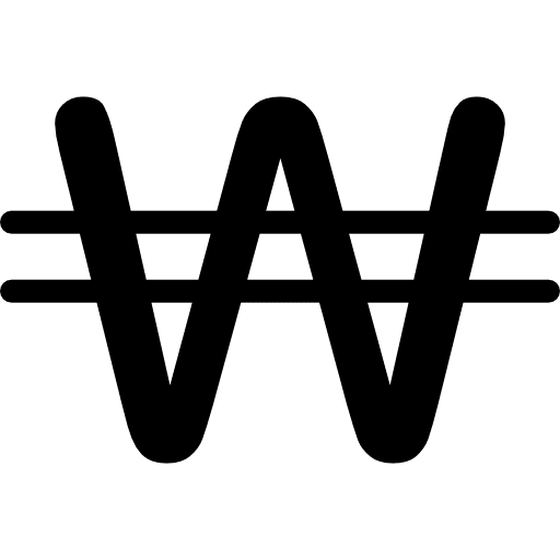 South korea won currency symbol won symbol signs icon
