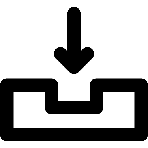 Inbox down arrow orientation interface icon