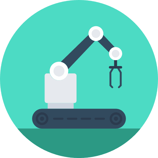 Industrial robot robotics factory industry icon