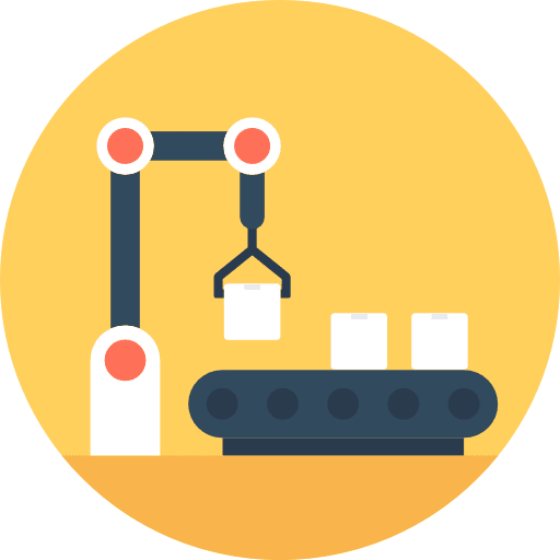 Industrial robot robotics factory industry icon