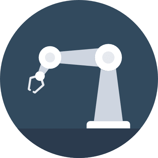 Industrial robot factory robotics industry icon