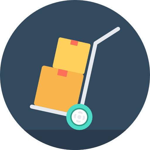Trolley deliver item delivery icon