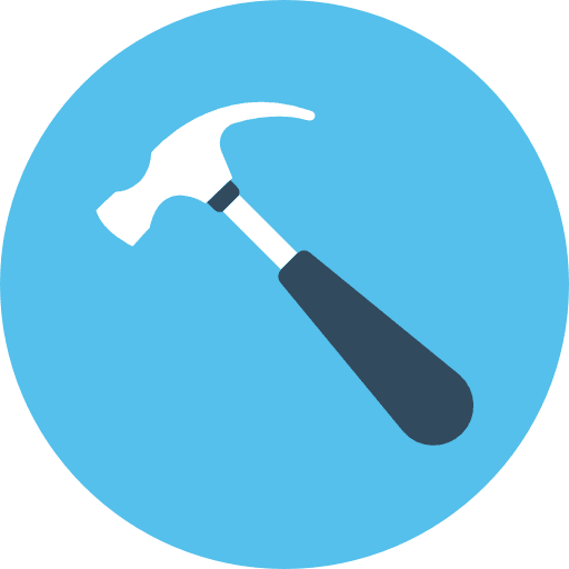Hammer home repair improvement tools and utensils icon