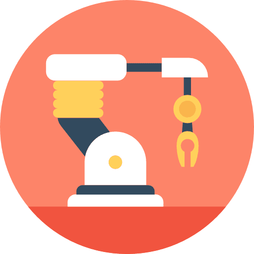 Industrial robot factory robotics industry icon