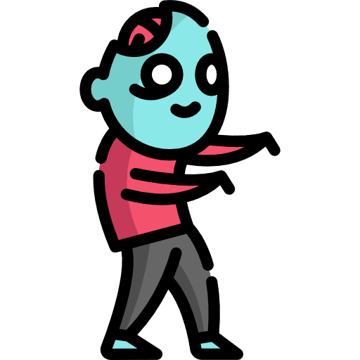 Zombie character people halloween icon