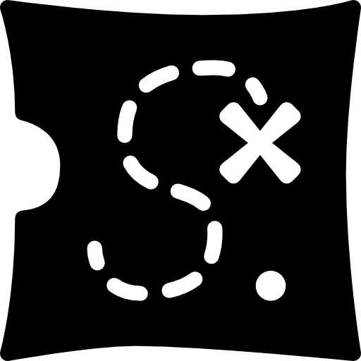 Treasure map maps and location direction treasure icon