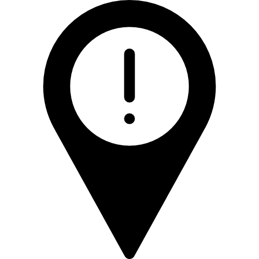 Alert maps and location map pointer signs icon