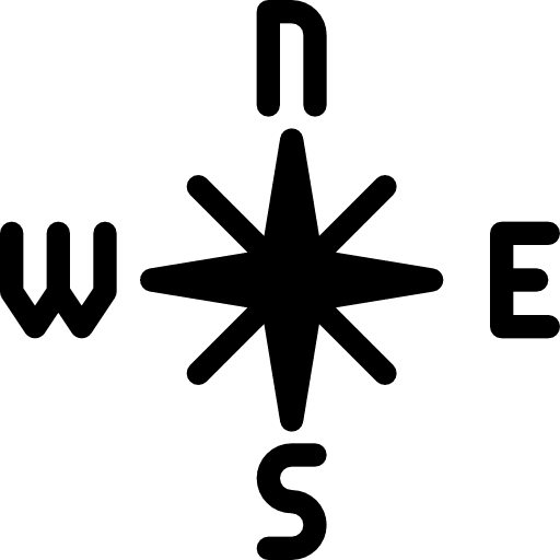 Wind rose direction maps and location cardinal points icon