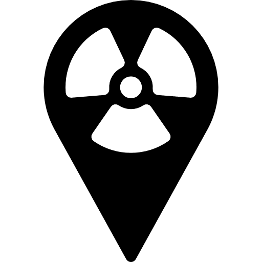 Placeholder nuclear maps and location map point icon