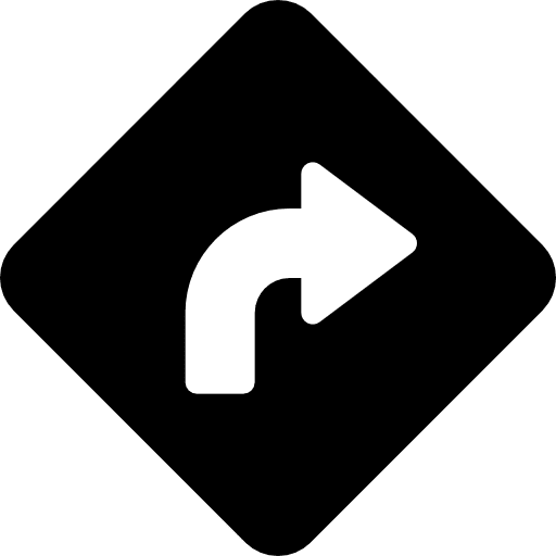 Right sign arrows signal icon