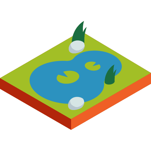 Pond nature calm wave icon