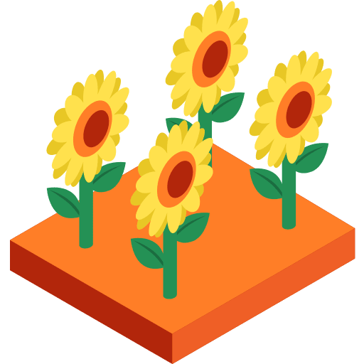 Sunflower farming and gardening flower blossom icon