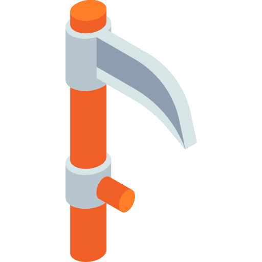 Scythe farming and gardening scythe farm icon