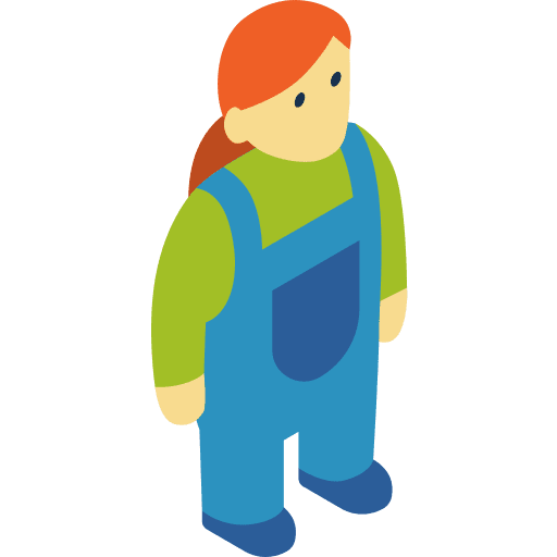 Farmer people farming and gardening characters icon