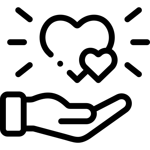 Giving heart love hand icon Giving heart love hand icon