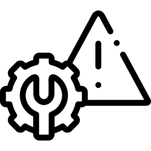 Gear professions and jobs warning attention icon Gear professions and jobs warning attention icon