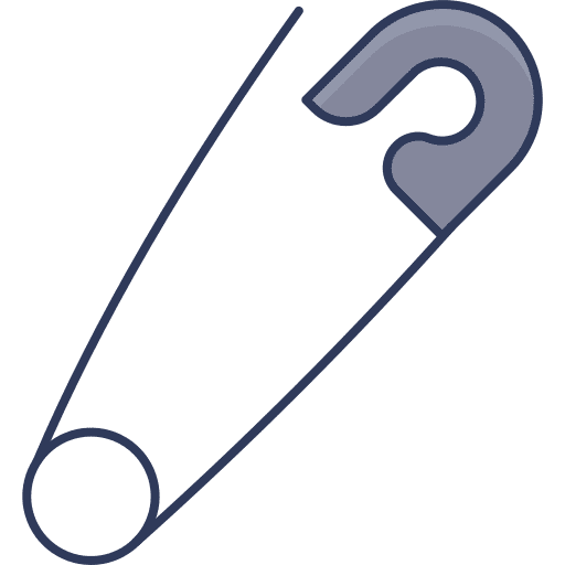 Pin sewing tools and utensils kid and baby icon