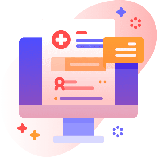 Medical record online searching healthcare and medical icon