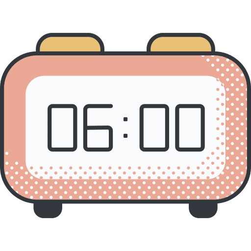 Alarm clock hour clock time and date icon
