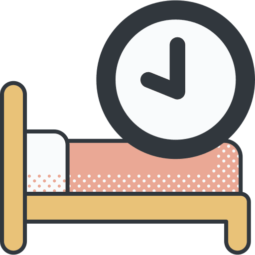 Sleep clock bed bedroom icon
