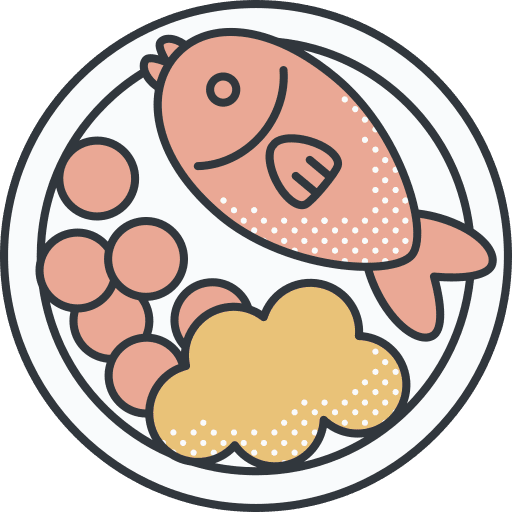 Fish healthy food dish plate icon