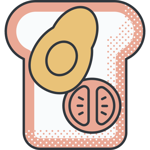 Toast avocado toast bread icon