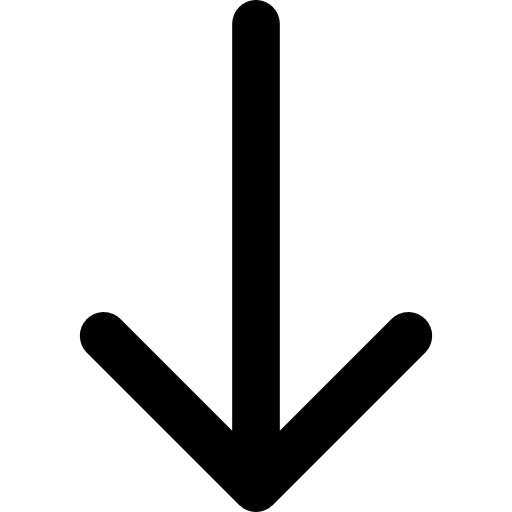 Arrow pointing to down down trajectory point to icon