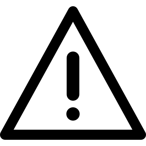 Caution sign exclamation point mark issue icon