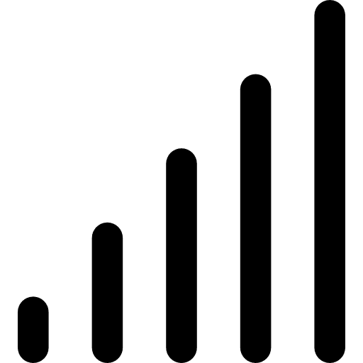 Coverage level signal bars interface icon