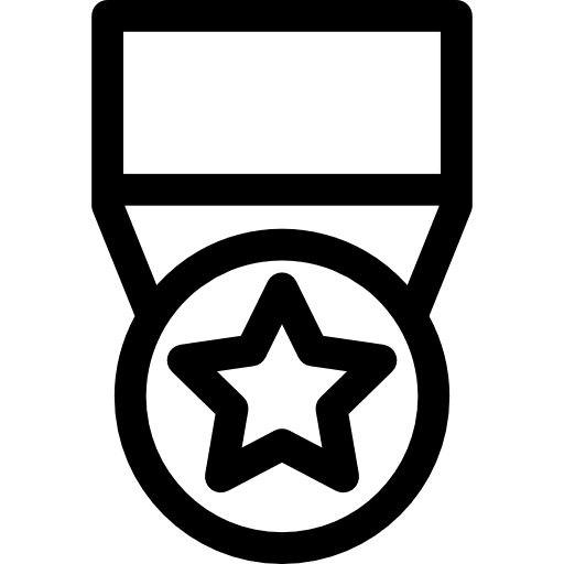 Medal with a star recognition prize fashion icon