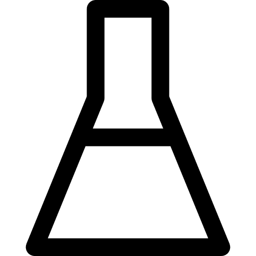 Erlenmeyer flask volumetric label chemistry icon