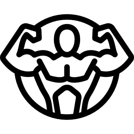 Brawn muscles muscular exercise icon