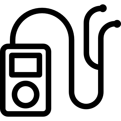 Music player digital earphones headphones icon