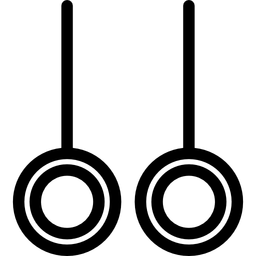 Gymnast rings exercising gymnastics gym icon