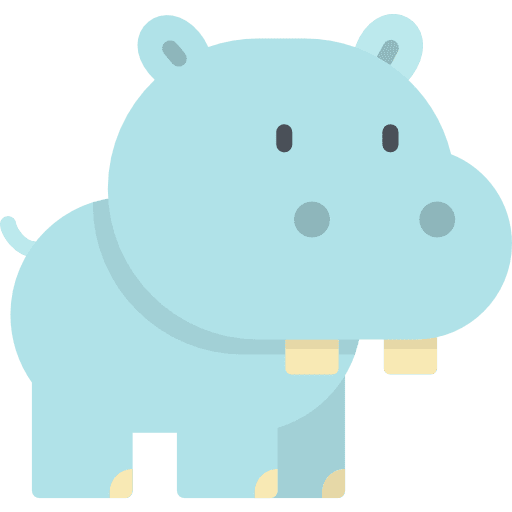 Hippopotamus wildlife animals kawaii icon